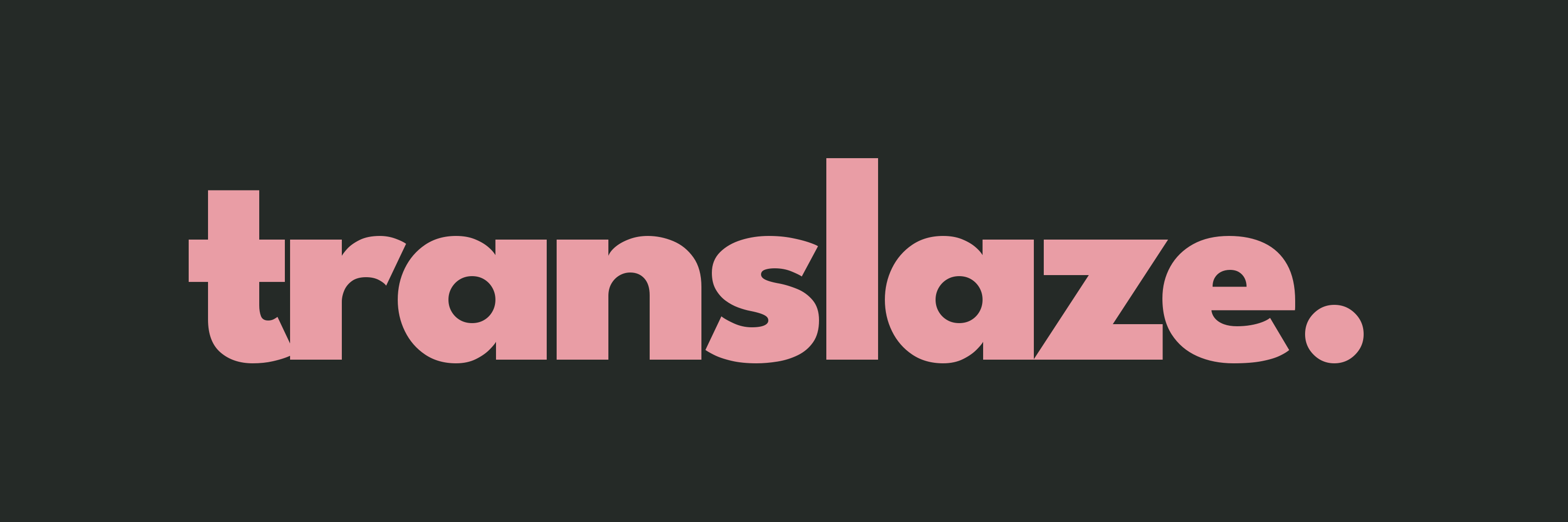 translaze. logo — pink on charcoal background