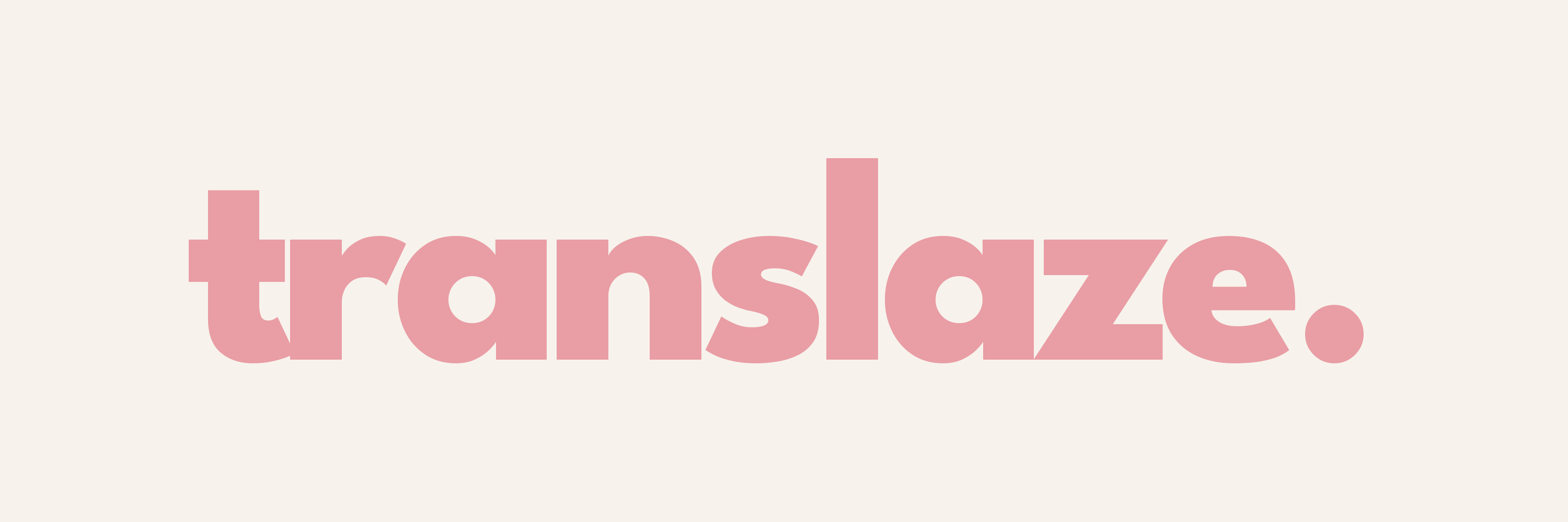 translaze. logo — pink on ivory background