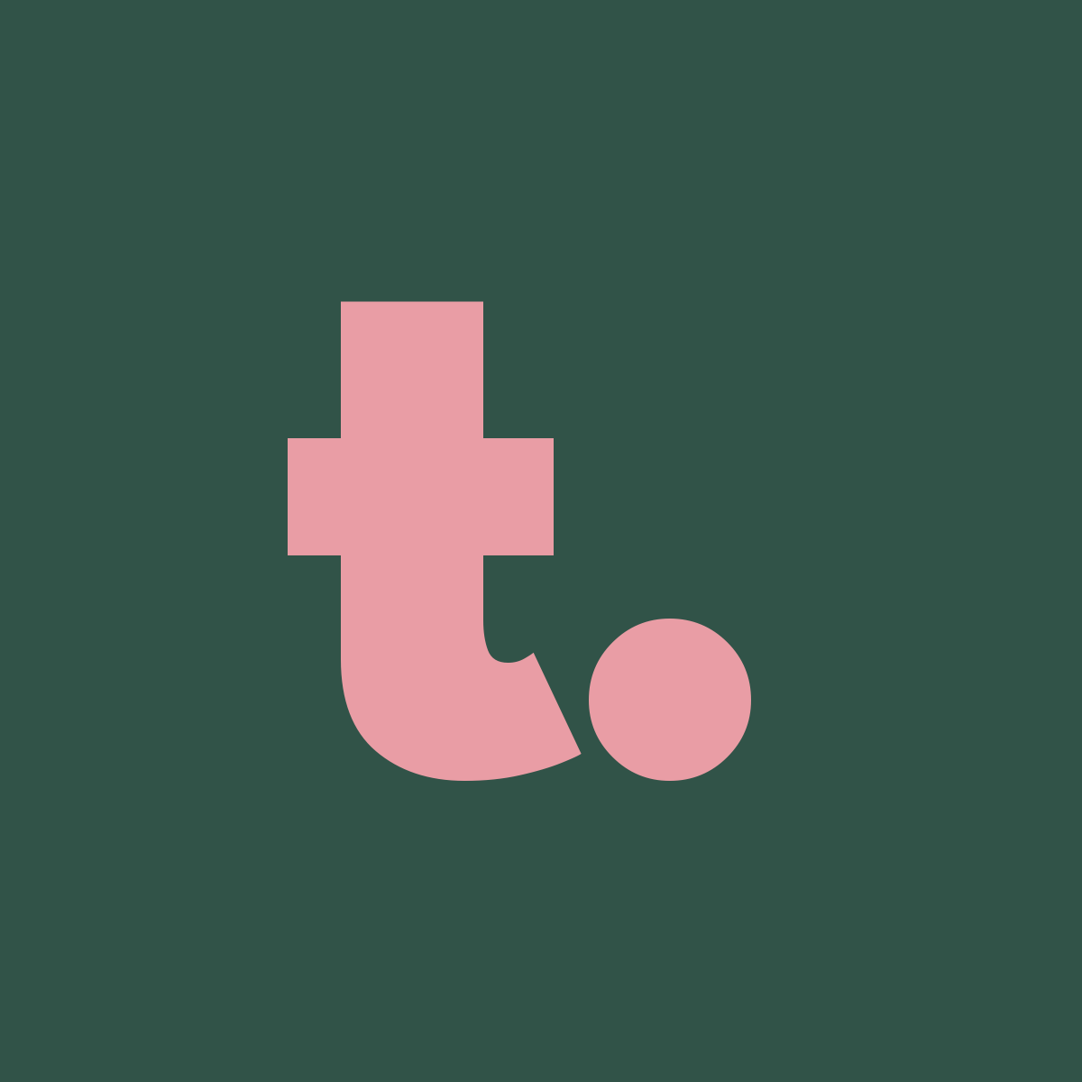 translaze. monogram — pink on forest green background